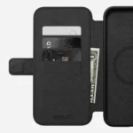 Θήκη Modern Leather Folio Black για το iPhone 15 Plus κάρτες