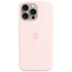 Apple iPhone 15 Pro Max Silicone Case With MagSafe Light Pink