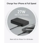 (10K) Anker Powerbank 15W Ultra-Fast Magnetic Charging with Smart Display Black - Image 3