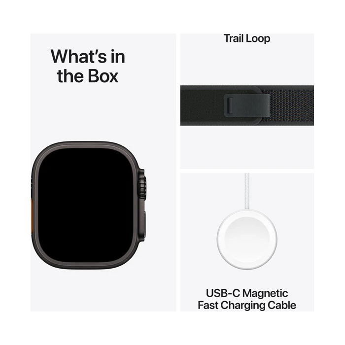 Apple Watch Ultra 2 / GPS + Cellular / 49mm / Black Titanium Case with Black Trail Loop - Image 5