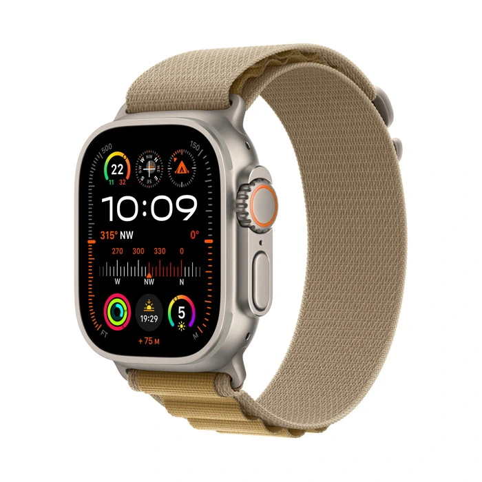 Apple Watch Ultra 2 / GPS + Cellular / 49mm / Natural Titanium Case with Tan Alpine Loop - Image 2