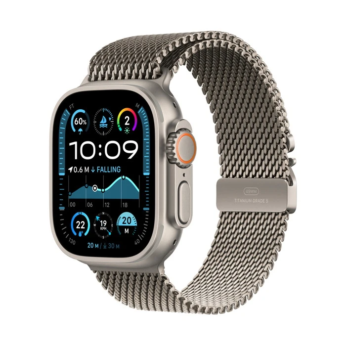 Apple Watch Ultra 2 / GPS + Cellular / 49mm / Natural Titanium Case with Natural Titanium Milanese Loop - Image 2