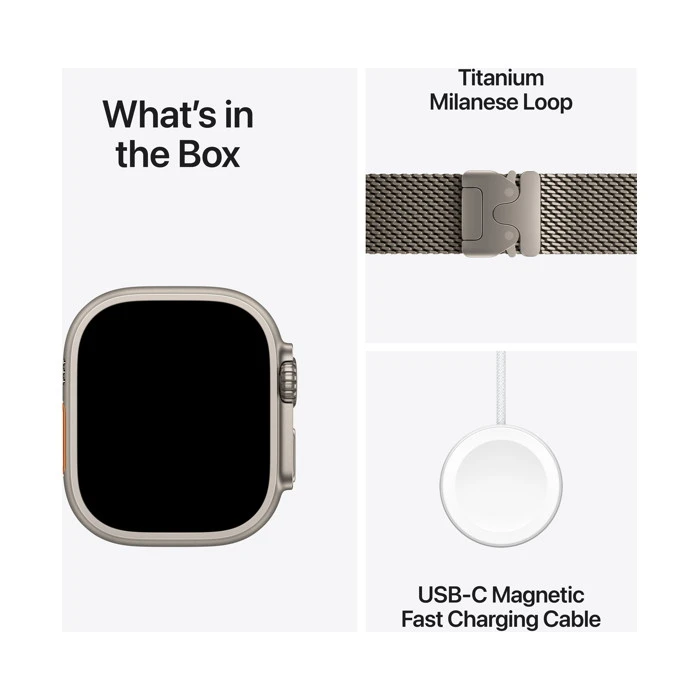 Apple Watch Ultra 2 / GPS + Cellular / 49mm / Natural Titanium Case with Natural Titanium Milanese Loop - Image 5