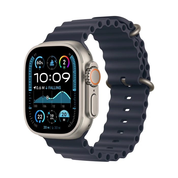Apple Watch Ultra 2 / GPS + Cellular / 49mm / Natural Titanium Case with Navy Ocean Band - Image 2
