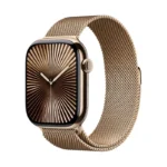 Apple Watch Series 10 / GPS + Cellular / 42mm / Gold Titanium case with Gold Milanese Loop - Image 2