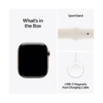 Apple Watch Series 10 / GPS + Cellular / 46mm / Gold Titanium case with Starlight Sport Band - Image 5