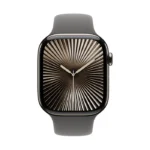Apple Watch Series 10 / GPS + Cellular / 46mm / Natural Titanium case with Stone Grey Sport Band