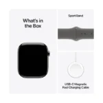Apple Watch Series 10 / GPS + Cellular / 46mm / Natural Titanium case with Stone Grey Sport Band - Image 5