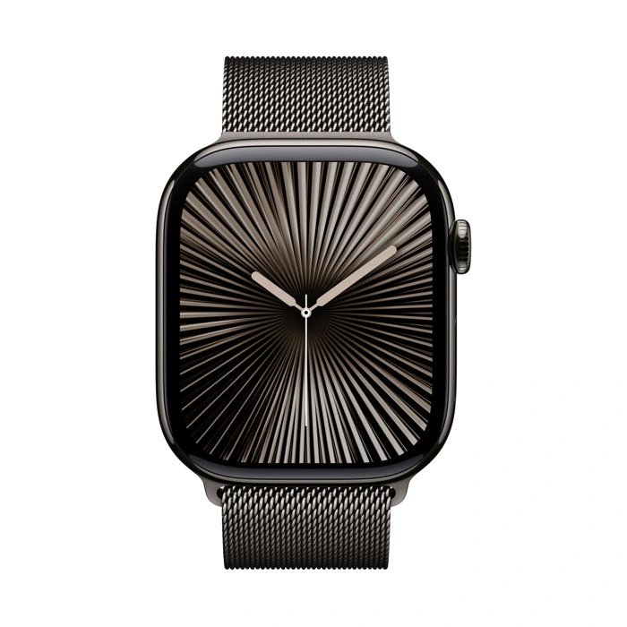 aw_s10_slate_titanium_milanese_loop_slate_02_2 Apple Watch Series 10 / GPS + Cellular / 42mm / Slate Titanium case with Slate Milanese Loop - Image 1