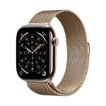 Apple Watch Series 11 / GPS + Cellular / 42mm / Gold Titanium case with Gold Milanese Loop