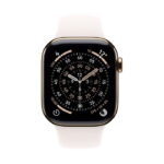 Apple Watch Series 11 / GPS + Cellular / 46mm / Gold Titanium case with Light Blush Sport Band - Image 2