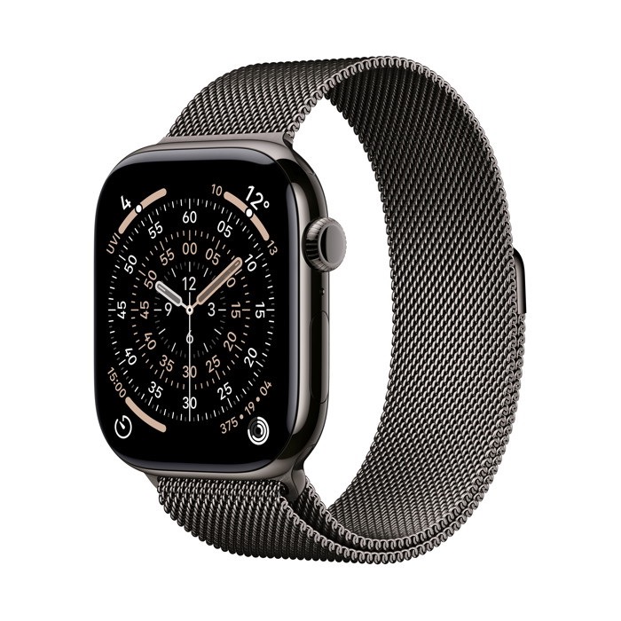 aws11_slate_titanium_milanese_loop_slate_01 Μεγάλη Apple Watch Series 11 / GPS + Cellular / 42mm / Slate Titanium case with Slate Milanese Loop - Image 1